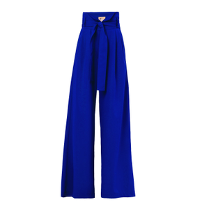 Blue High Waist Long Wide Leg Trousers (XXL)