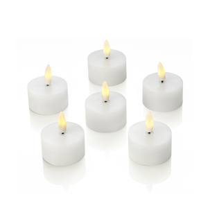 Auraglow Set of 6 Flickering Flame LED Tea Lights