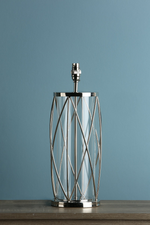 Laura Ashley Beckworth Large Table Lamp Polished Nickel Lattice