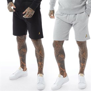 Brave Soul Mens Two Pack McCartney Shorts Black/Grey