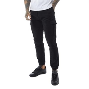 Brave Soul Mens Fine Cargo Pants Black