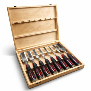 Lumberjack 8 Piece Bevel Edge Chisel Set with Strike Proof Caps 
