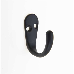 Single One Prong Robe/Clothing Hook - Matte Black - Pack of 2 - Decohooks