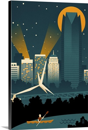 Oklahoma City, Oklahoma, Retro Skyline