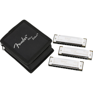 Fender Blues Deluxe Harmonica 3 Pack - Chrome