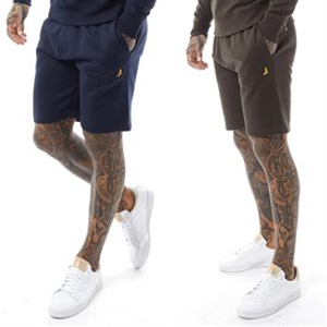 Brave Soul Mens Two Pack Mccartney Shorts Navy/Khaki