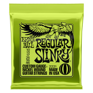 Ernie Ball Regular Slinky Nickel Wound Electric Guitar Strings, 10-46 Gauge