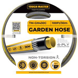 TOUGH MASTER 30 Metre Garden Hose Pipe 30M Reinforced Anti-Kink Water Hosepipe