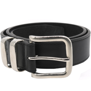 Duke D555 Mens Noah Big & Tall Kingsize Double Metal Loop Leather Belt - Black - 60 / Black
