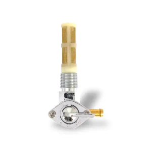 Doss Early Petcock, Right Outlet For 1/4 Fuel Hose in Chrome Finish For 1957-1974 XL, 1966-1974 B.T. Tanks With Internal Thread Models (10-125)