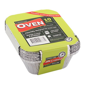 Lemon & Lime Foil Tray with Lids 15x12x4.5cm 10 Pack - 1 / SLEEVE