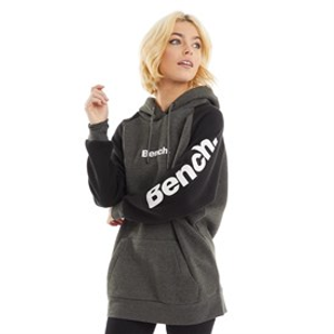 Bench Womens Halo Oversized Hoodie Charcoal Marl/Black