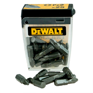 Dewalt DT71521-QZ PZ2 X 25mm Screwdriver Bits Pack Of 25 In Flip-Top Case