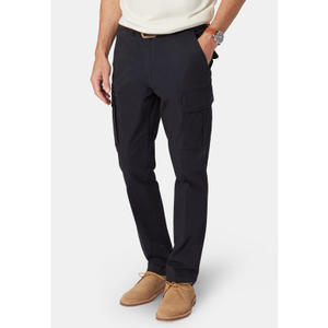 Tailored Fit Carlos Navy Stretch Cotton Cargo Trousers