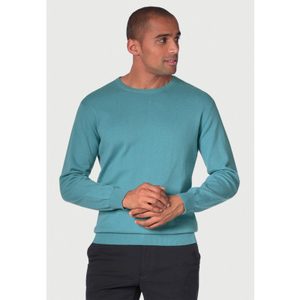 Devon Aqua Cotton Merino Crew Neck Jumper