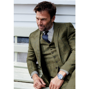 Tailored Fit Haincliffe Green Check Wool Suit Jacket