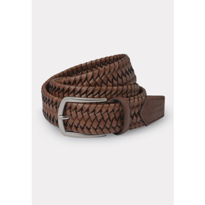 Durham Brown Plaited Leather Belt