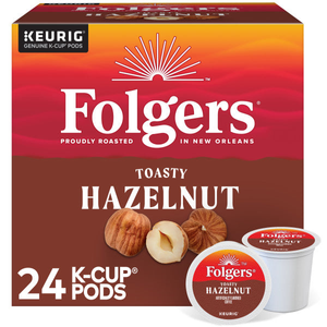 Folgers Toasty Hazelnut K-Cups, Medium Roast – 24 Count