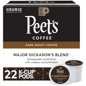 Peet's Major Dickason's Blend K-Cups, Dark Roast – 22 Count
