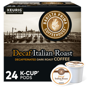 Barista Prima Coffeehouse DECAF Italian Roast K-Cups, Dark Roast – 24 Count