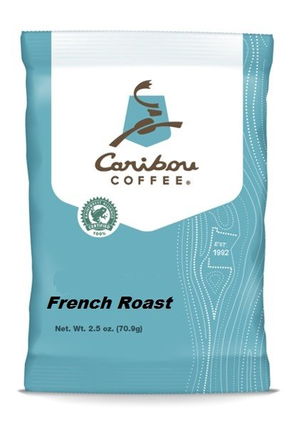 Caribou Coffee French Roast Ground Coffee, 2.5oz Portion Pack – 18 Count