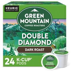 Green Mountain Double Black Diamond K-Cups, Extra Bold Dark Roast – 24 Count