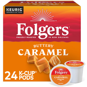 Folgers Buttery Caramel K-Cups, Medium Roast – 24 Count