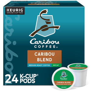 Caribou Coffee DECAF Blend K-Cups, Medium Roast – 24 Count