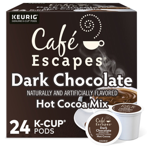 Cafe Escapes Dark Chocolate Hot Cocoa K-Cups – 24 Count (SPECIAL)