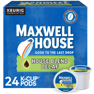 Maxwell House DECAF House Blend K-Cups, Medium Roast – 24 Count