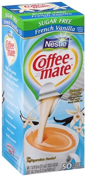 Coffee-mate Sugar Free French Vanilla Liquid Creamer Singles – 50 Count