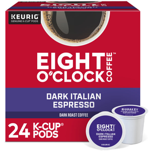 Eight O'Clock Coffee Dark Italian Roast K-Cups, Dark Roast – 24 Count