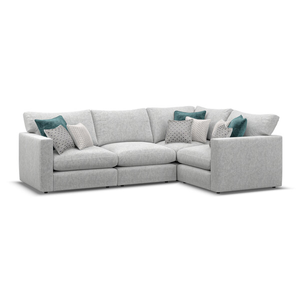 Malvern 4 Seat Modular Corner Sofa in Silver fabric - Group 2