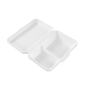 Lemon & Lime Eco Sugarcane 2 Compartment Food Box 1000ml 5 Pack