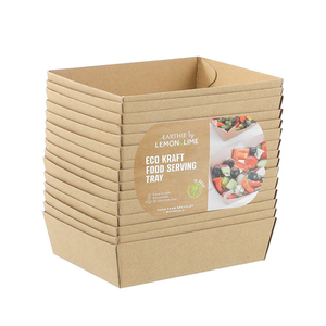 Lemon & Lime Eco Kraft Food Serving Tray 18.5x14.5x4.5cm 15 Pack