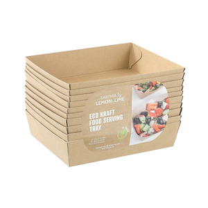 Lemon &amp; Lime Eco Kraft Food Serving Tray 23x17x5cm 10 Pack