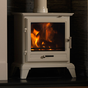 Gallery Classic Eco Multi-fuel / Wood Burning Stove, Warm White Enamel