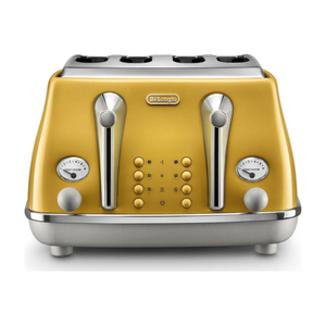 De'Longhi, Ctoc4003y, Icona Capitals 4 Slice Toaster, Yellow