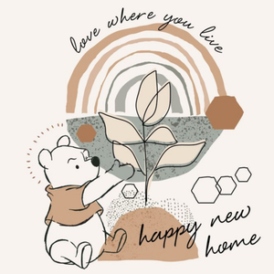 Disney Winnie The Pooh And Piglet Abstract Illustration New Home Card