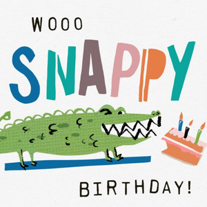 Moonpig Cat & Clo Bright, Fun, Typographic Illustration Of A Crocodile Birthday Card