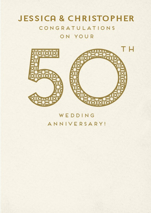 Pigment Congratulations 50th Wedding Anniversary Card