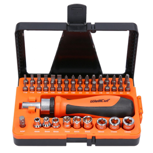 WellCut Ratchet Screwdriver Set with 44 Pieces | WC-RSD44