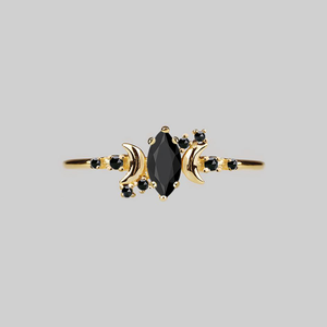 MOONDANCE. Black Spinel Gold Ring