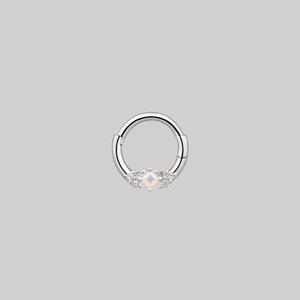 THIEF OF JOY. Opal Silver Clicker Ring - Septum - Silver / 8mm / 16ga (1.2mm)