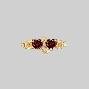 ENTANGLED. Quantum Garnet Hearts Ring - Gold - Gold / XSmall