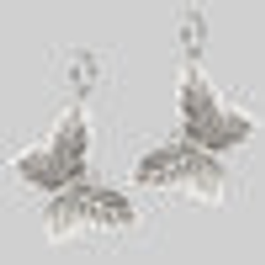 NEW DAWN. Huge Butterfly Hoop Earrings - Silver - Silver / Pair