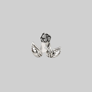 VERDURS. Rose & Foliage Earrings - Silver - Silver / Pair