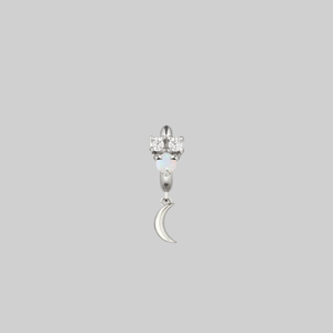 MOONLIGHT. Opal Moon Clicker Ring - Silver