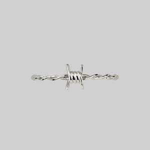SURVIVAL. Symbolic Barbed Wire Ring - Silver - Silver / Small