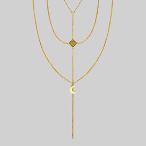 ZODIAC. Layered Moon Chain Choker - Gold - Gold